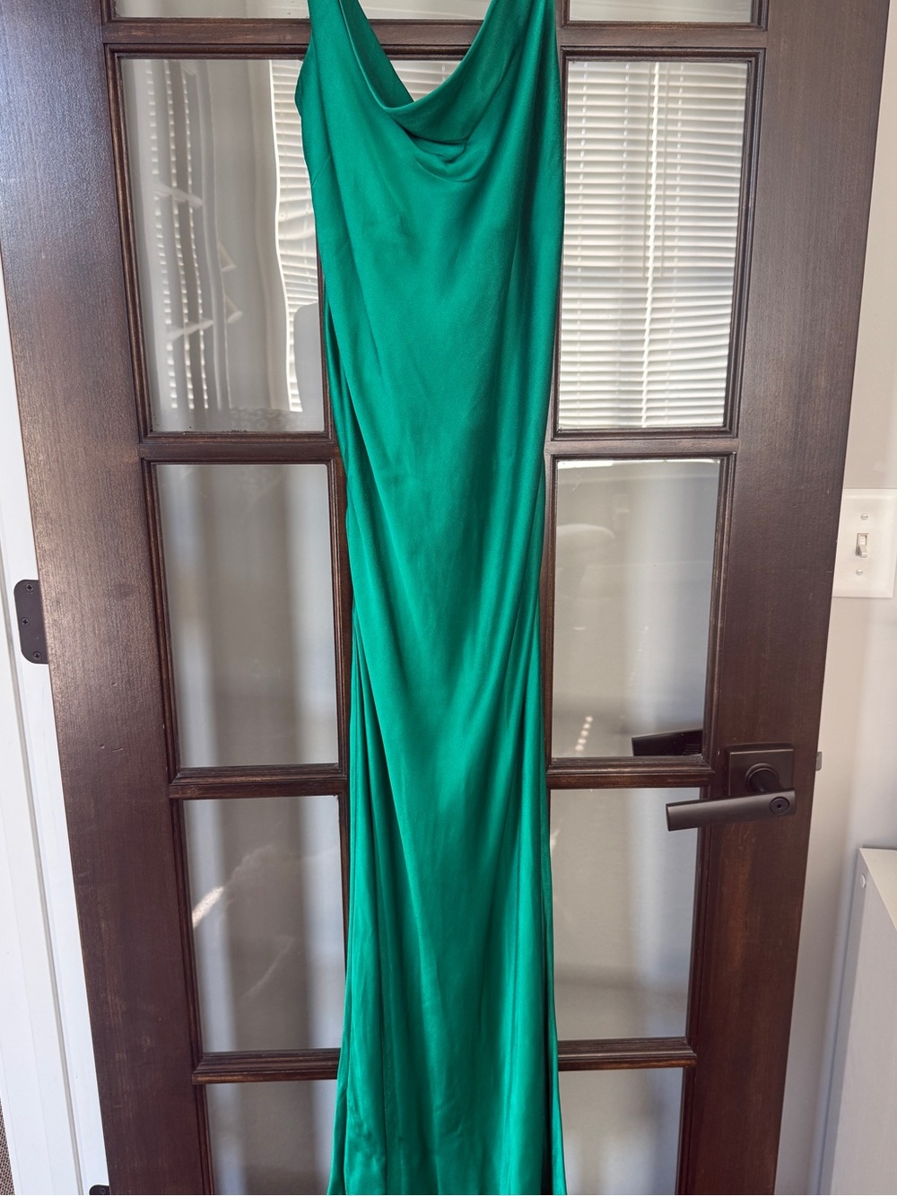 Rat & Boa Emerald Green Satin Slip Midi Dress Cowl Neck Open Back Wedding Guest - Picture 6 of 9